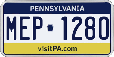 PA license plate MEP1280