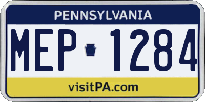 PA license plate MEP1284