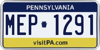 PA license plate MEP1291