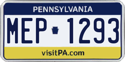 PA license plate MEP1293