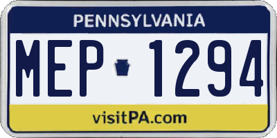PA license plate MEP1294
