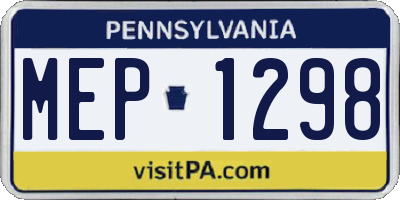 PA license plate MEP1298