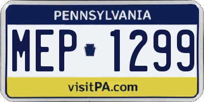 PA license plate MEP1299