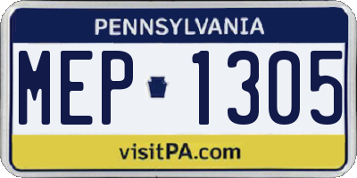 PA license plate MEP1305