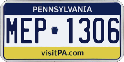 PA license plate MEP1306