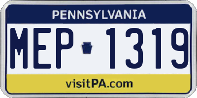 PA license plate MEP1319