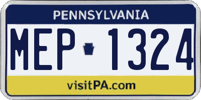 PA license plate MEP1324