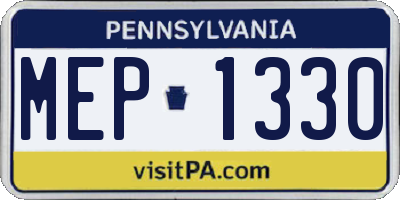 PA license plate MEP1330
