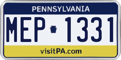 PA license plate MEP1331
