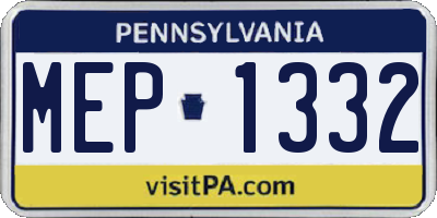 PA license plate MEP1332