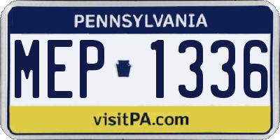 PA license plate MEP1336
