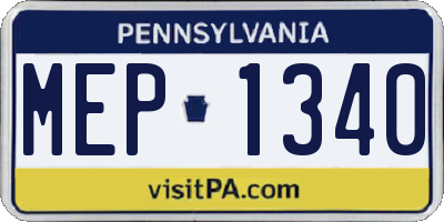 PA license plate MEP1340