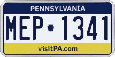 PA license plate MEP1341