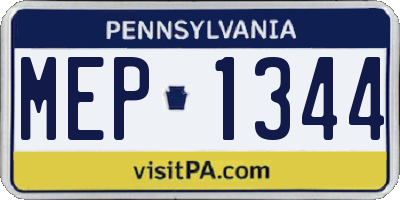 PA license plate MEP1344