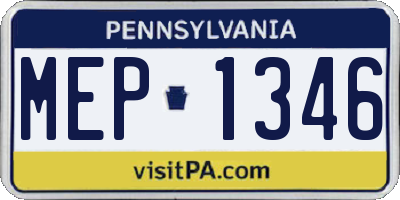 PA license plate MEP1346