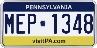 PA license plate MEP1348
