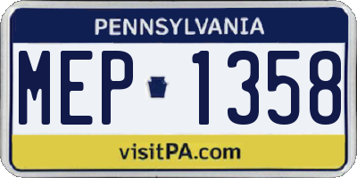 PA license plate MEP1358