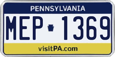 PA license plate MEP1369