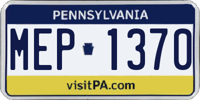 PA license plate MEP1370