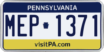 PA license plate MEP1371