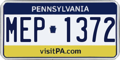 PA license plate MEP1372