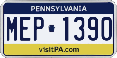 PA license plate MEP1390