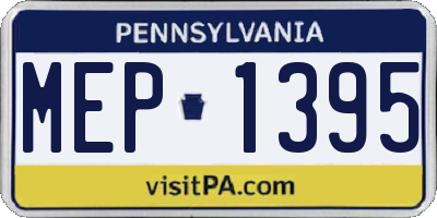 PA license plate MEP1395