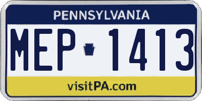 PA license plate MEP1413