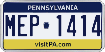 PA license plate MEP1414