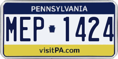 PA license plate MEP1424