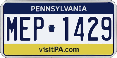 PA license plate MEP1429