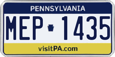 PA license plate MEP1435