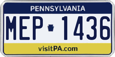 PA license plate MEP1436
