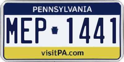 PA license plate MEP1441