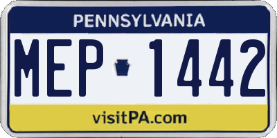 PA license plate MEP1442