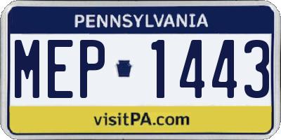 PA license plate MEP1443
