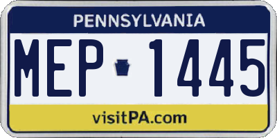PA license plate MEP1445