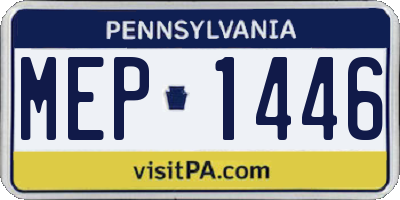 PA license plate MEP1446