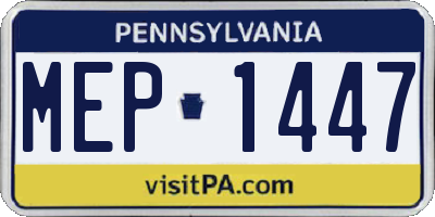 PA license plate MEP1447