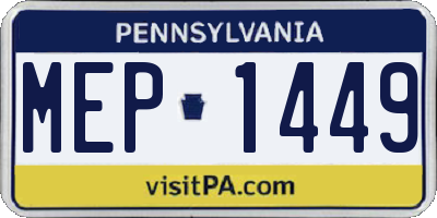 PA license plate MEP1449
