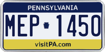 PA license plate MEP1450