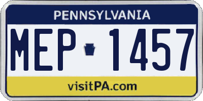 PA license plate MEP1457