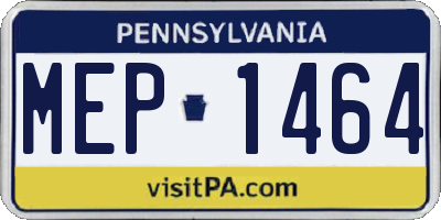 PA license plate MEP1464