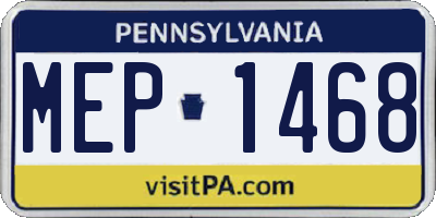 PA license plate MEP1468