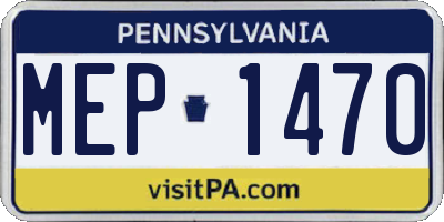 PA license plate MEP1470