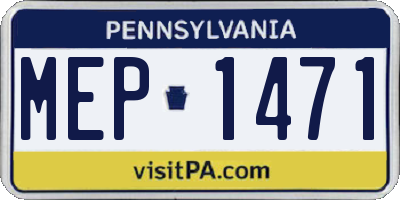 PA license plate MEP1471