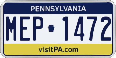 PA license plate MEP1472
