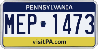 PA license plate MEP1473