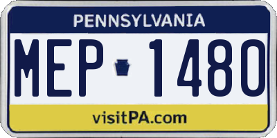 PA license plate MEP1480