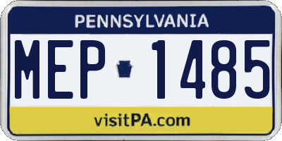 PA license plate MEP1485